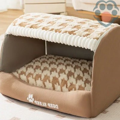 Niche-pour-chien-confort-brun