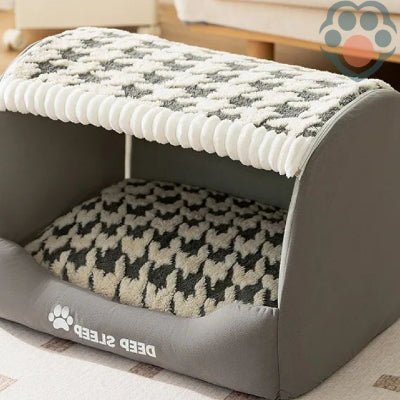 Niche-pour-chien-confort-gris