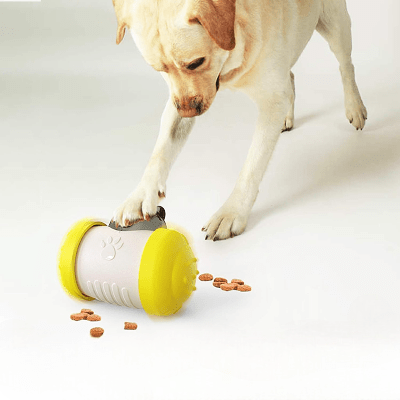 Distributeur de Croquettes pour Chien - BrainChase™ - Jaune - Pattes Exclusives